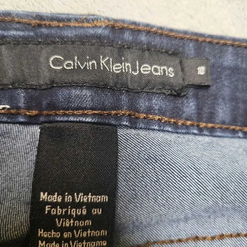 Calvin Klein Jeans Jeans Womens 10 Blue Straight Dark Wash Stretch 5-Pocket
